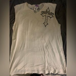 affliction sleeveless mens tee